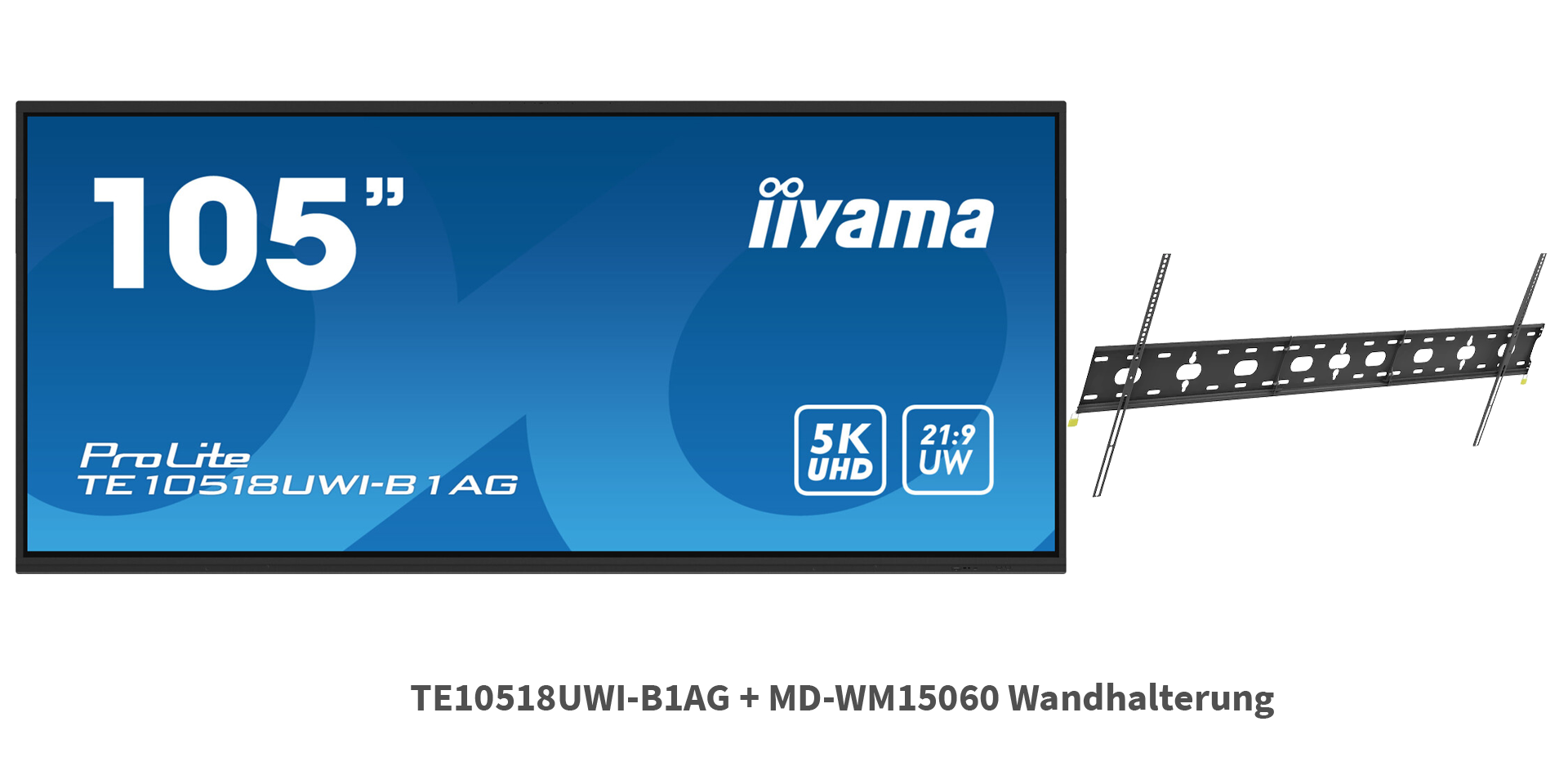 iiyama ProLite TE10518UWI-B1AG - 105 Zoll - 450 cd/m² - Ultrawide - 5120x2160 - Android -  Touch Display + WM15060 Wandhalterung - Bundle
