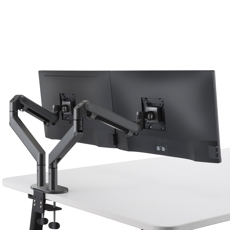 Hagor HA Gasliftarm Medium Dual - full-motion desk mount - 15-27 inch - VESA 100x100mm - up to 9kg - dark grey
