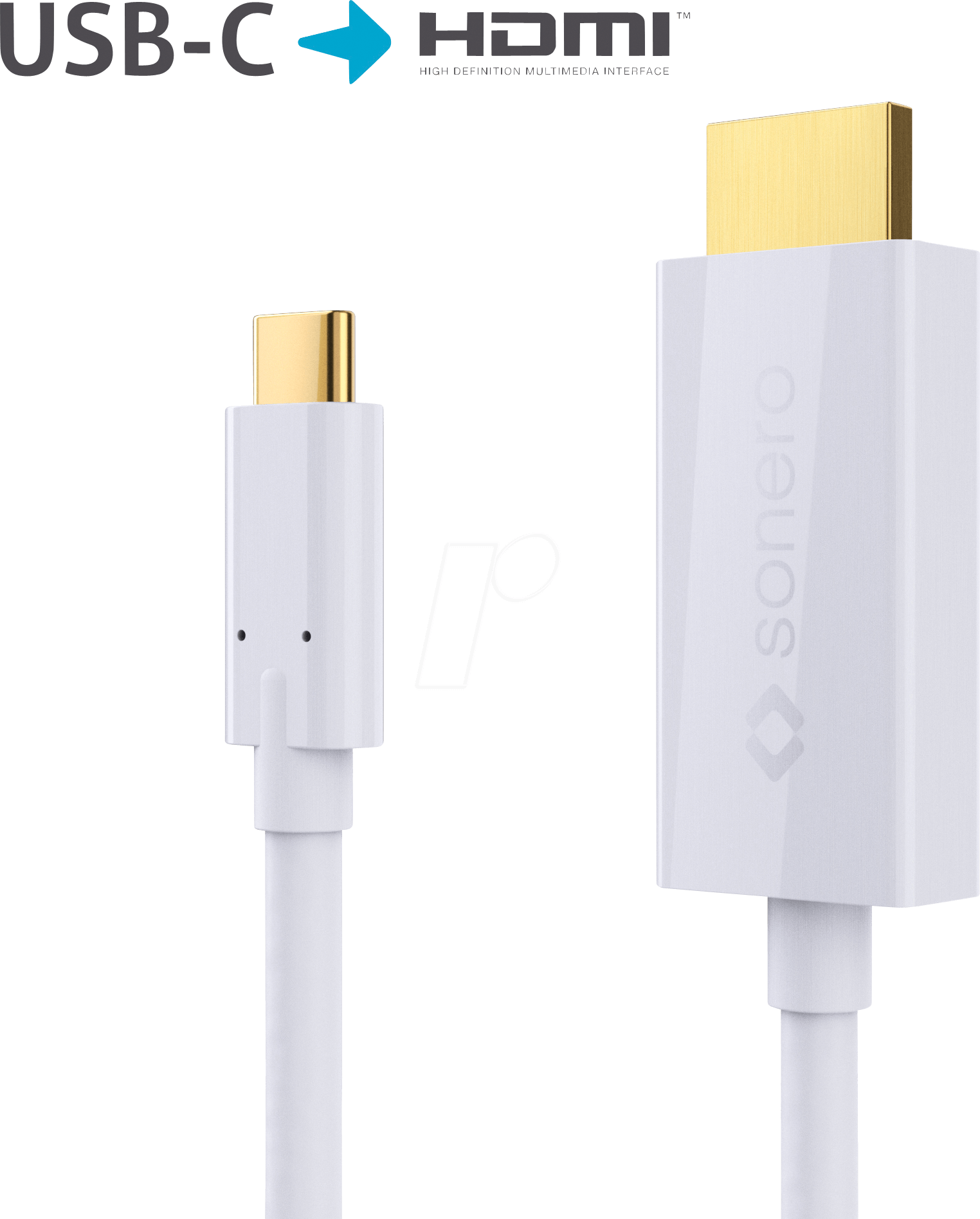 sonero X-UCC011-020 - USB-C auf HDMI Kabel - DP Mode - 4K60 - 2,00m - weiß