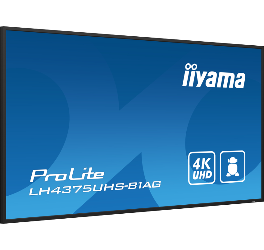 iiyama ProLite LH4375UHS-B1AG - 43 inch - 500 cd/m² - 4K - Ultra-HD - 3840x2160 pixels - 24/7 - Android - Display - Black