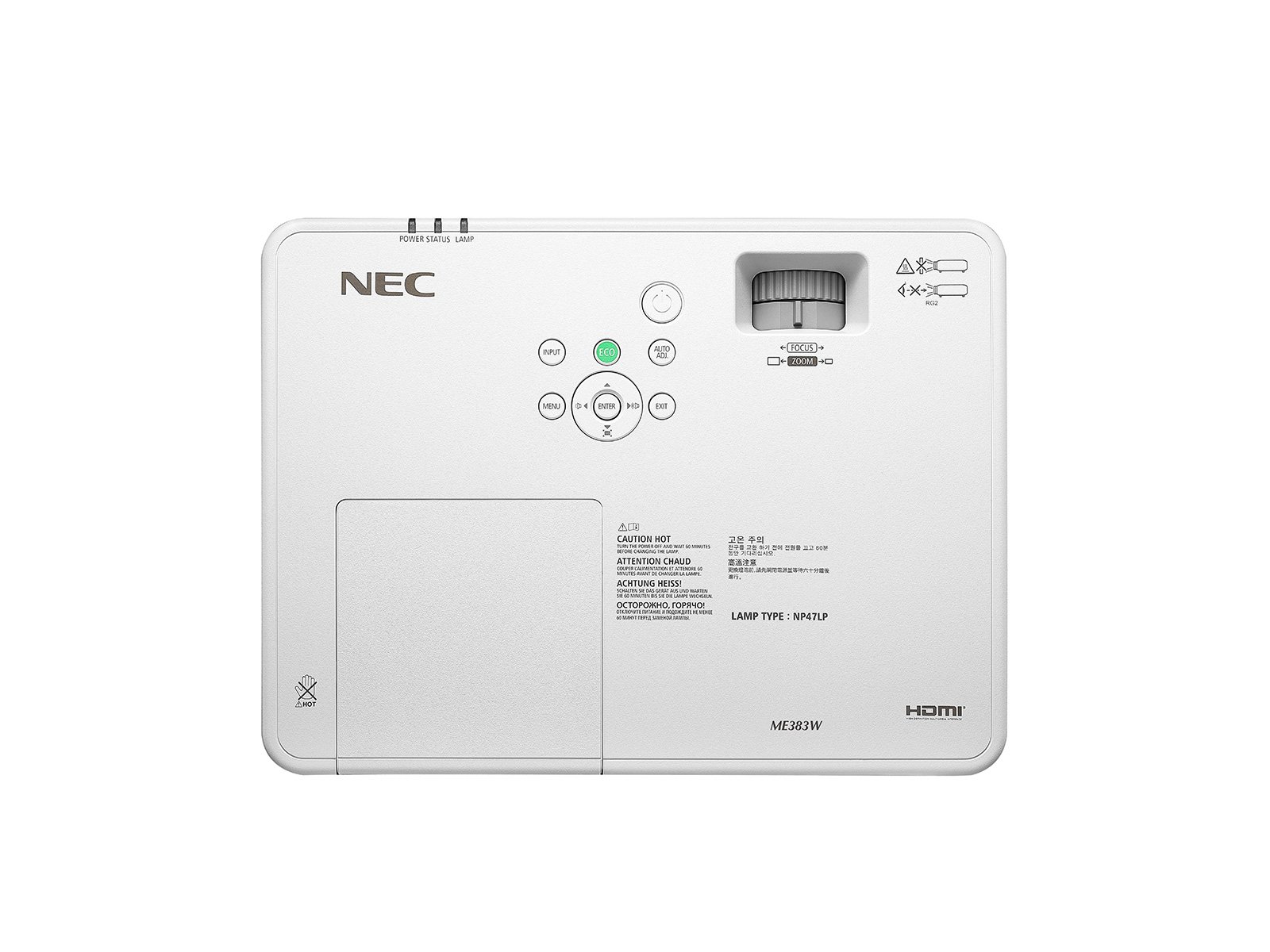 NEC ME383W - WXGA - 3800 ANSI - LCD Projektor - Weiss