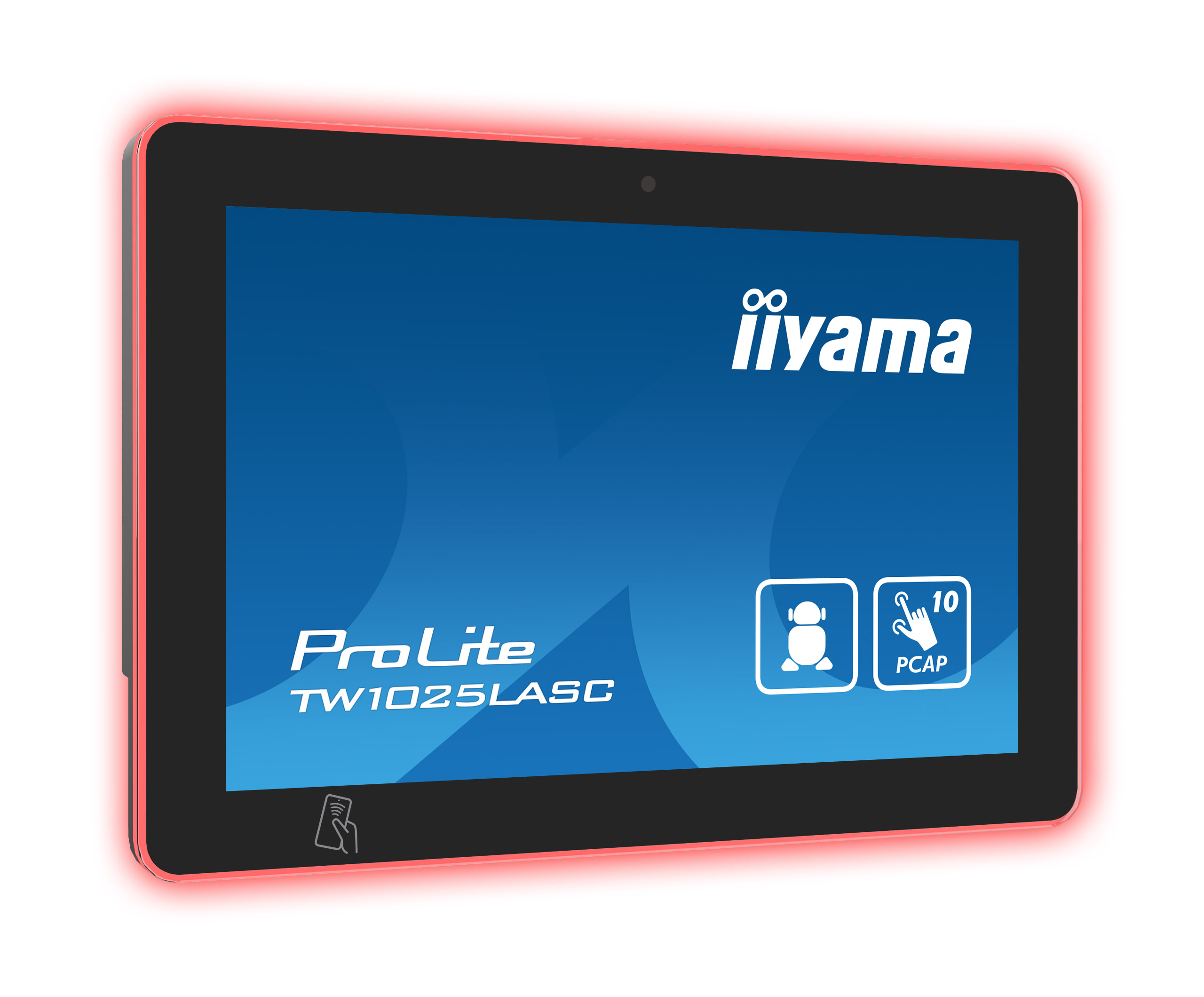 iiyama ProLite TW1025LASC-B1PNR - 10 inch - 390 cd/m² - WXGA - 1280x800 pixels - Android 12 - NFC/RFID module - RGB LED light strip - 10 point - touch display