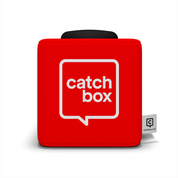 Catchbox Plus Bundle - 1 Cube Litter Microphone Red - 1 Clip Wireless Lapel Microphone Dark Grey - with Wireless Charger - with Dock Charging Station