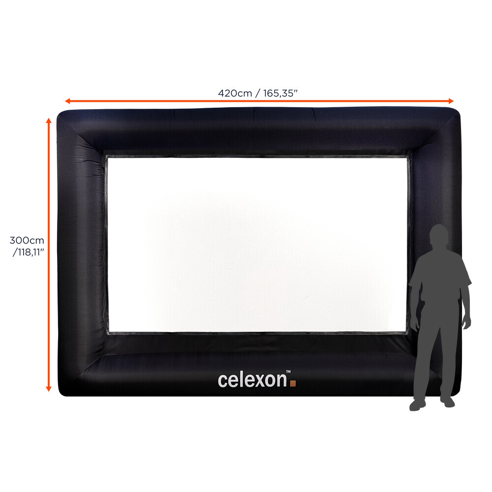 celexon inflatable outdoor screen INF200 - 16:9 - BM 310 x 174 - front projection
