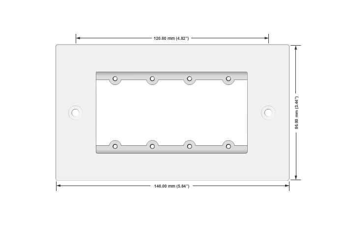 Kramer Frame-2G/G(W) - Rahmen für Wall-Plate 2-fach - weiß