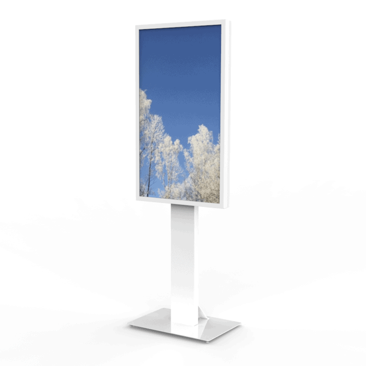 HI-ND FS5012-5001-01 - Floorstand Glas mit Gehäuse - Weiß - für Samsung 50 Zoll Bildschirme der QB/QM/QH-Serie