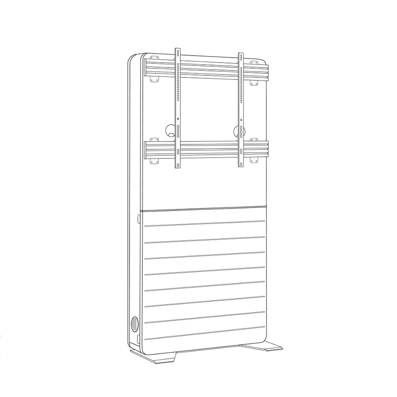 Hagor CON-Line Big FS 75 - 98 - Standfuß - 75-98 Zoll - VESA 900x800mm - bis 150kg - freistehende Medienstele - Weiß