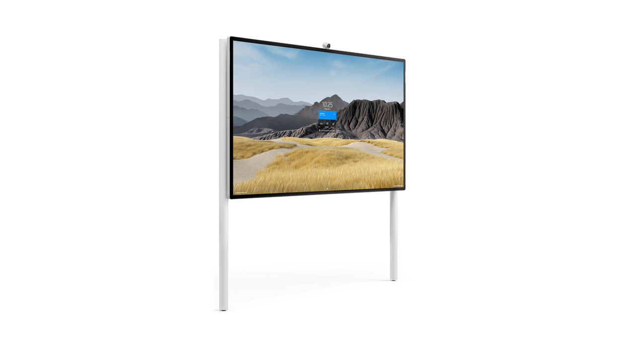 Steelcase Roam wall mount with floor supports for 85 inch Microsoft Surface Hub 2S and Surface Hub 3