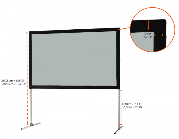celexon folding frame screen Mobil Expert - 16:10 - BM 366 x 229 - rear projection