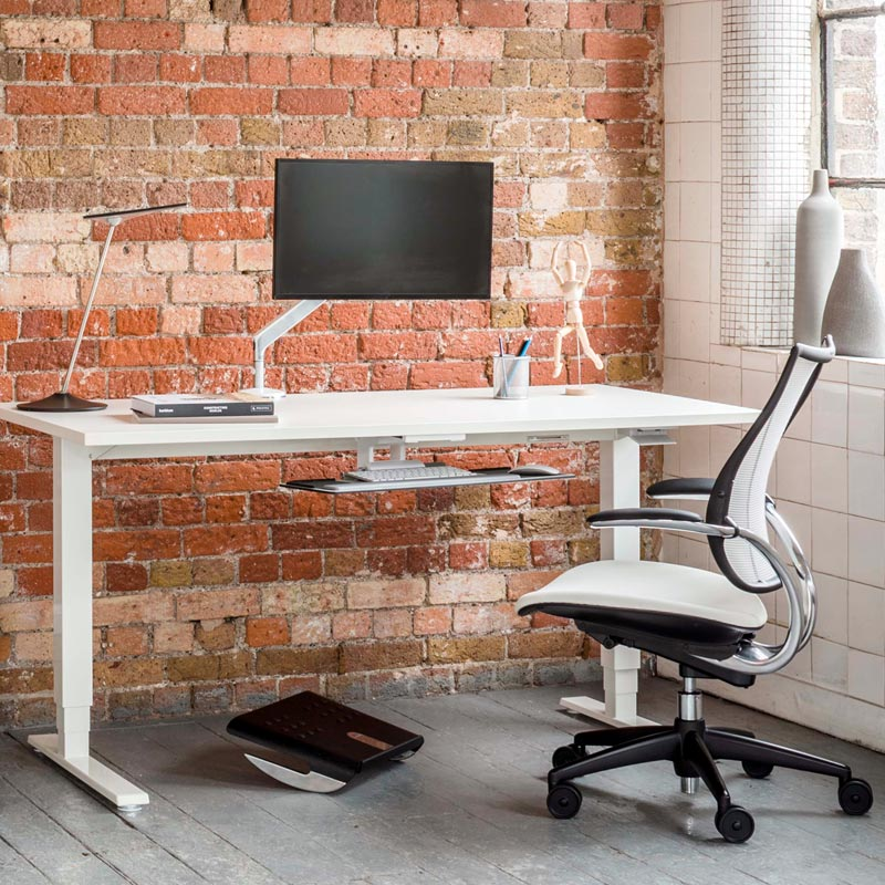 Humanscale Float FTF6012WH-FNWR42R - Sit/stand desk - ergonomic, manually height-adjustable - White