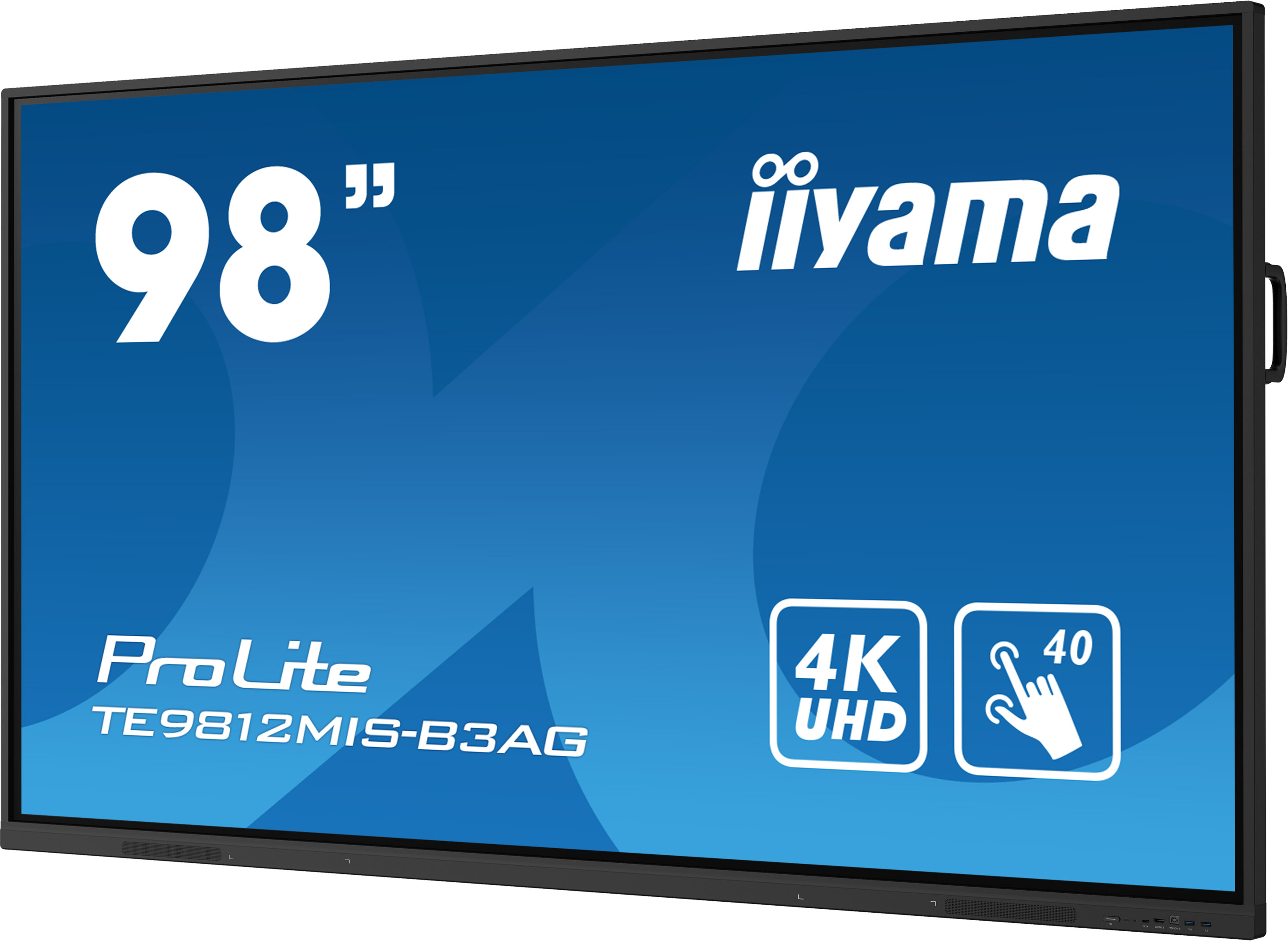 iiyama ProLite TE9812MIS-B3AG - 98 inch - 400 cd/m² - Ultra-HD - 3840x2160 pixels - 40 dot - Touch Display - Black