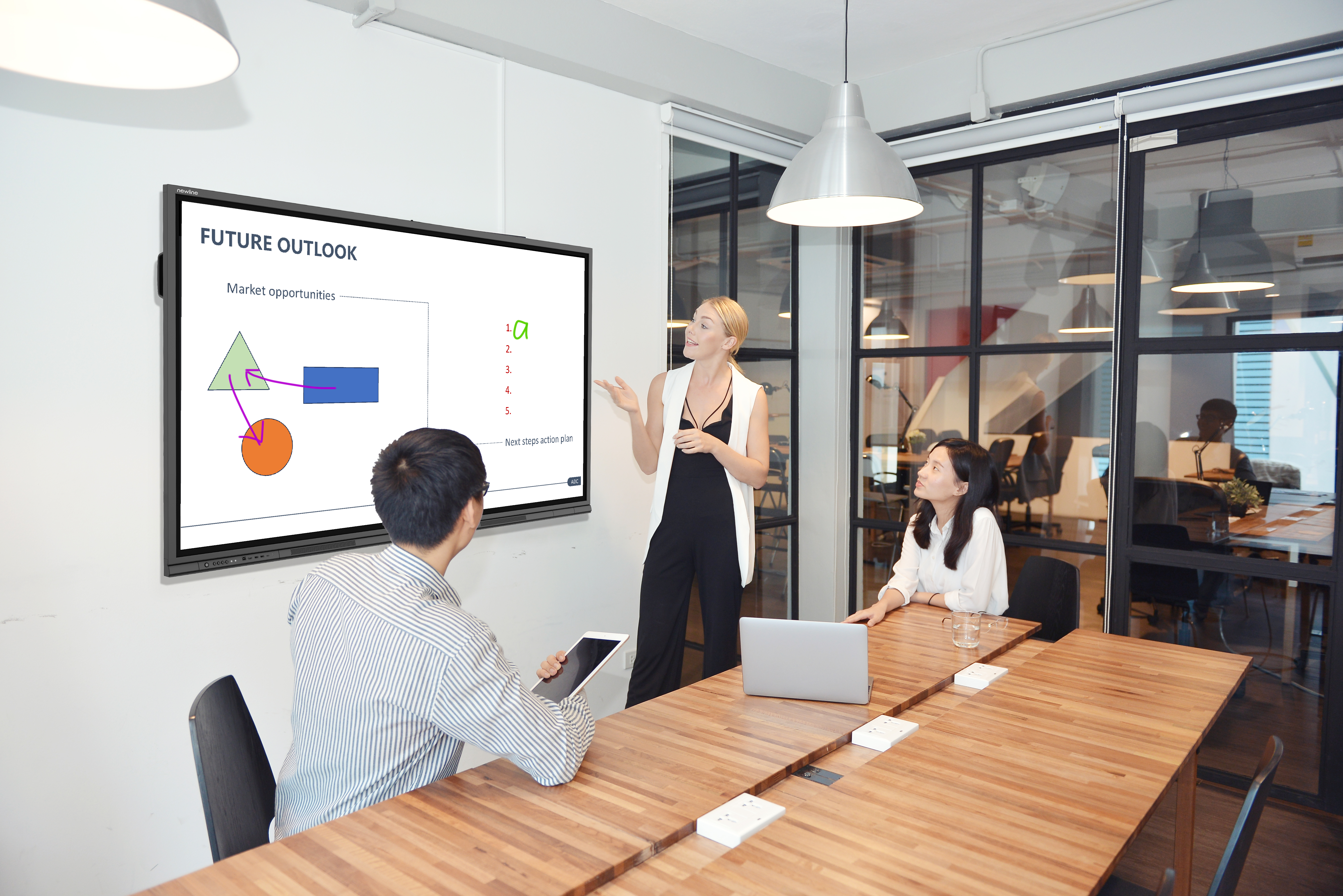 NewLine TT-6523C - 65 Zoll - 450 cd/m² - 4K - Ultra-HD - 3840x2160 Pixel - 40/20 Punkt - Touch-Display - NoOS - C-Serie