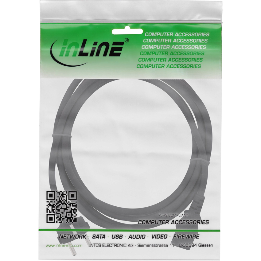 InLine® 16651D Mains cable - earthing contact straight to IEC plug C13 - 1 m - black