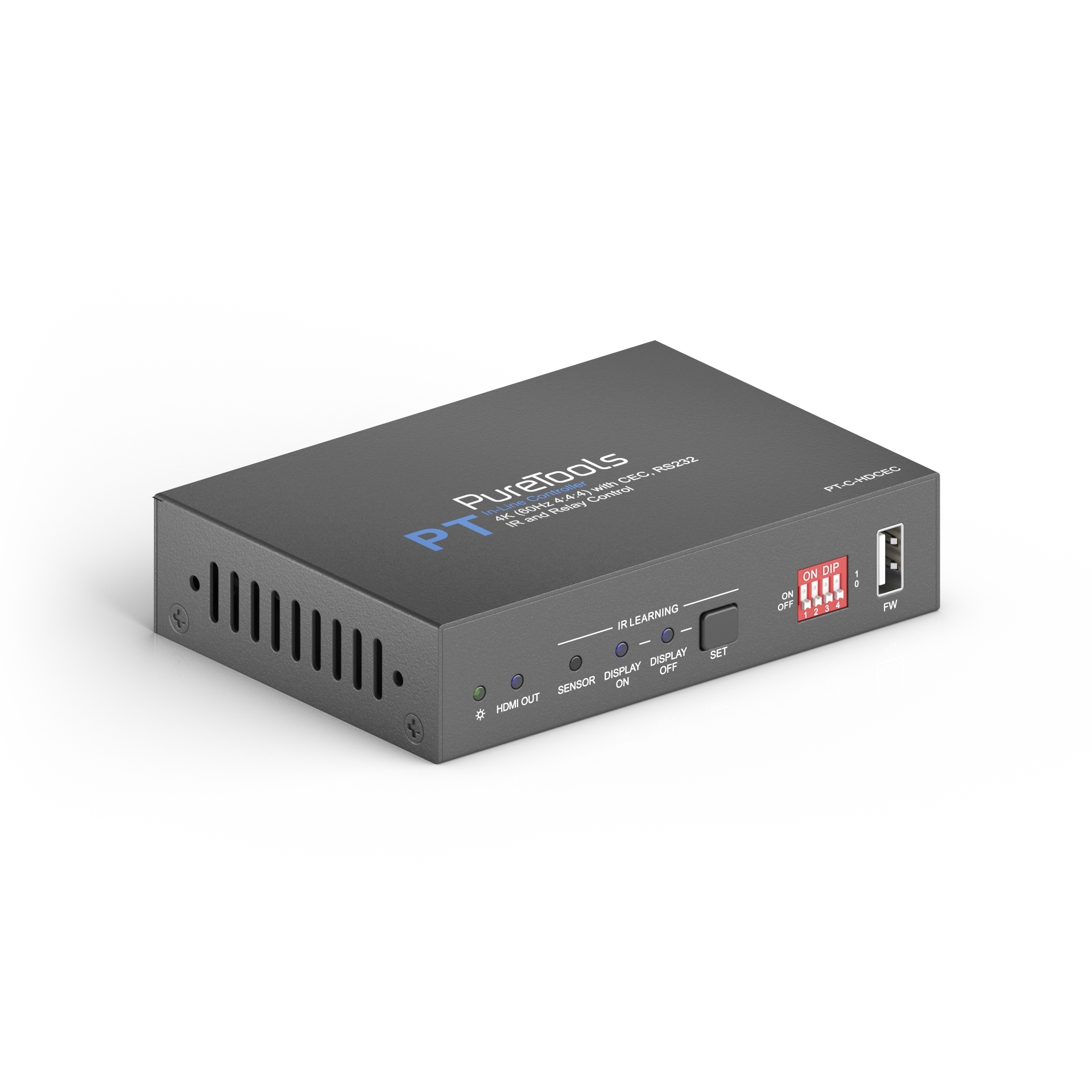 PureTools PT-C-HDCEC - In-line HDMI Controller 4K, CEC, RS-232, IR, Relaissteuerung für kleine Besprechungsräume