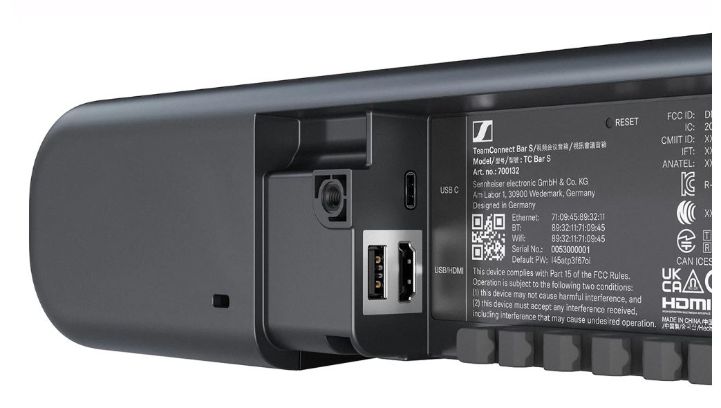 Sennheiser TeamConnect Bar S - All-in-One-Videobar - 4K-Kamera - 120° - Mikrofon - Lautsprecher - für kleine Räume