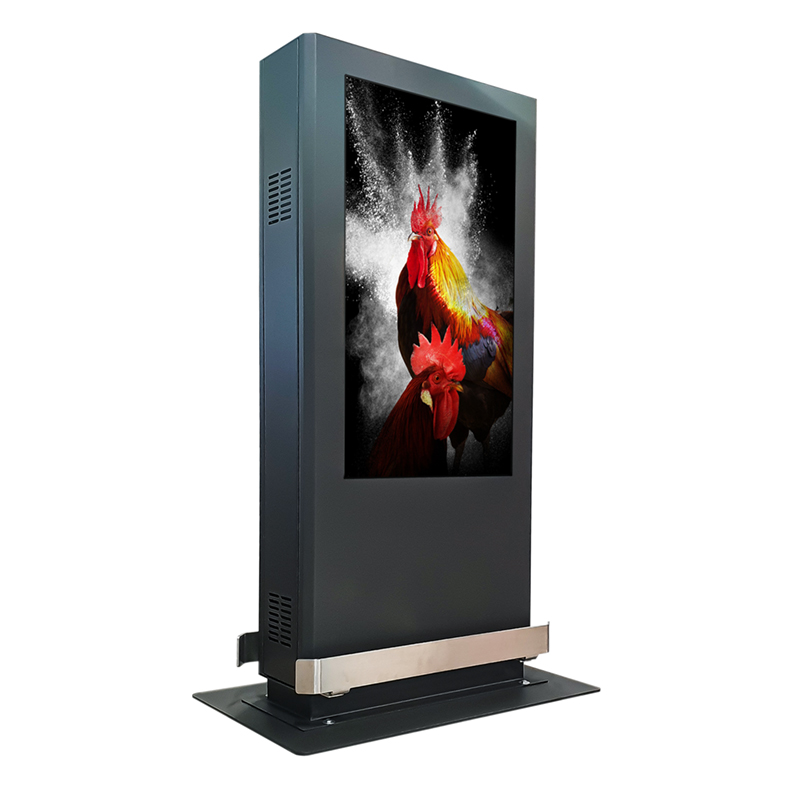 Hagor ScreenOut® Pro Back-to-Back - 55 inch - double-sided outdoor stele with heating and ventilation - portrait format - black