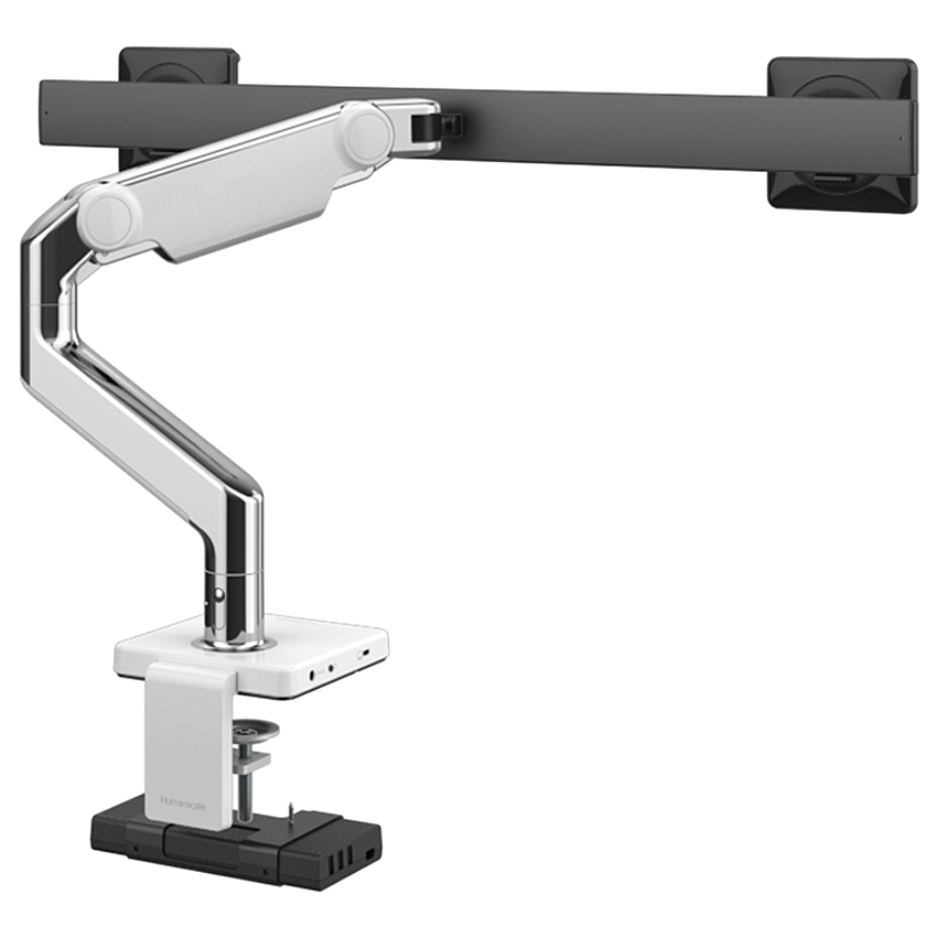 Humanscale M81M2-CWB2BEU - M8.1 monitor arm mounting kit - with M/Connect 2 docking station - for 2 displays - aluminium/white