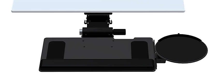 Humanscale 6G90090G22 Tastaturplattform m. Mausablage - Montage unter Tischplatte - ausziehbar - höhenverstellbar - neigbar - Schwarz