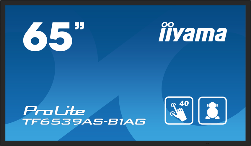 iiyama ProLite TF6539AS-B1AG - 65 Zoll - 435 cd/m² - 4K - Ultra-HD - 3840x2160 Pixel - Open Frame - 40 Punkt - Multi Touch Display 