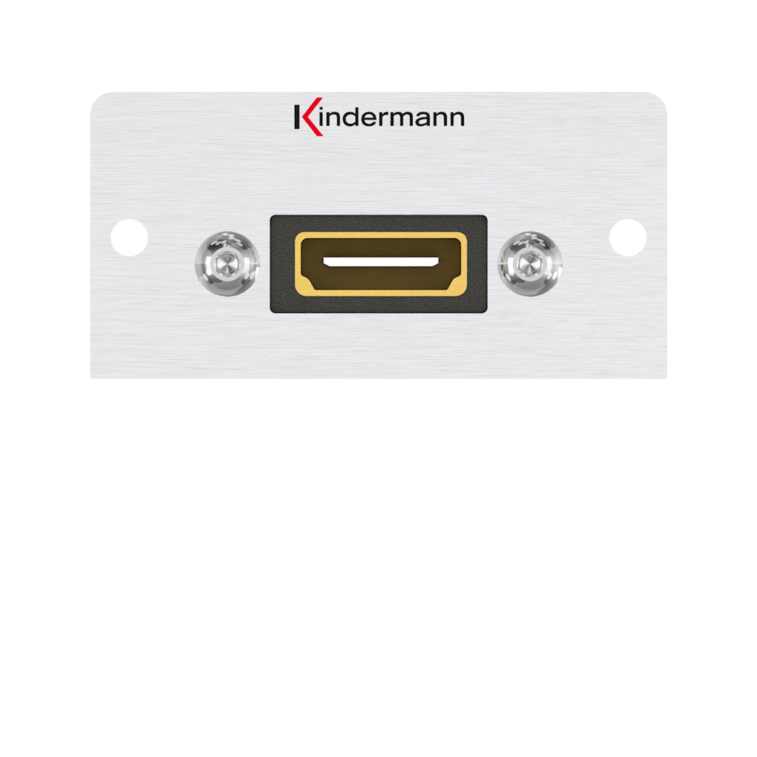 Kindermann Konnect alu 50 - HDMI - Anschlussblende mit Kabelpeitsche, HDMI - Highspeed mit Ethernet, Halbblende, Aluminium eloxiert