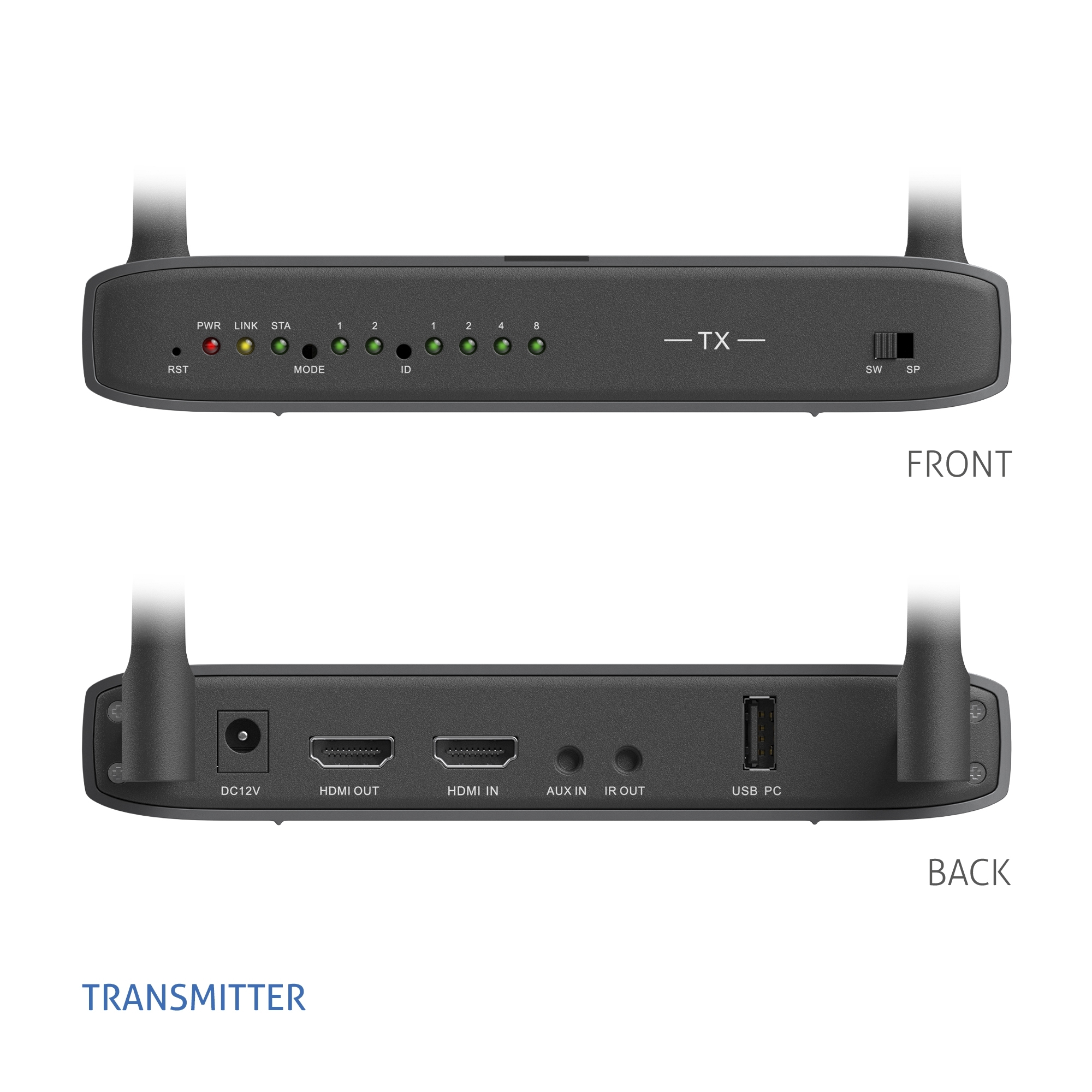 PureLink CSW320 - drahtlose HDMI- und Steuersignal-Übertragung - bis zu 100 m - Set aus Sender und Empfänger - Schwarz