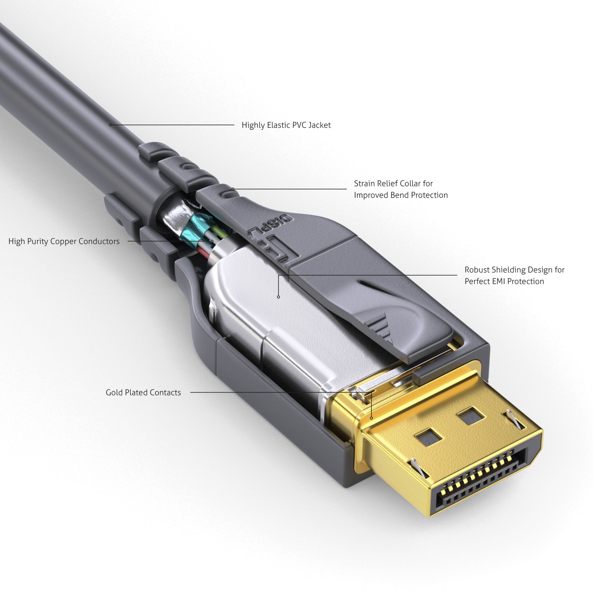 PureLink PI5010-075 - Aktives DisplayPort Kabel - 8K - PureInstall - 7,5 Meter - Schwarz