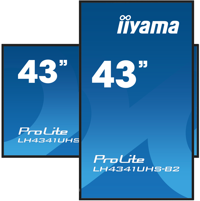 iiyama ProLite LH4341UHS-B2 - 43 inch - 500 cd/m² - 4K - Ultra-HD - 3840x2160 pixels - 24/7 - Display