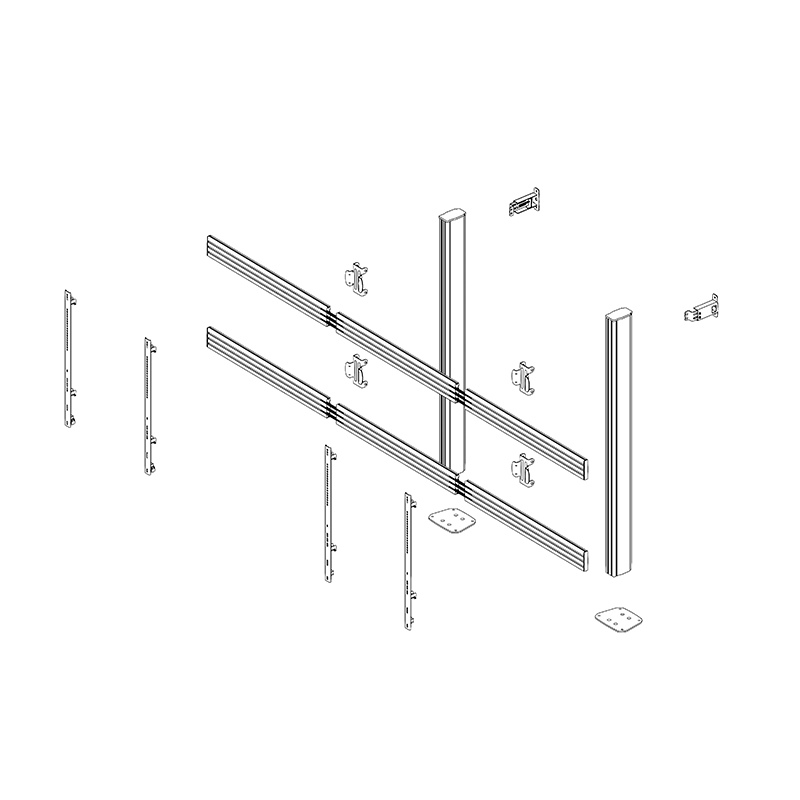 Hagor CPS Floor-Wall/bolt down - Boden-Wandhalterung - 2 x 75-86 Zoll - Side-by-Side 140  kg - VESA 900x800mm - Schwarz