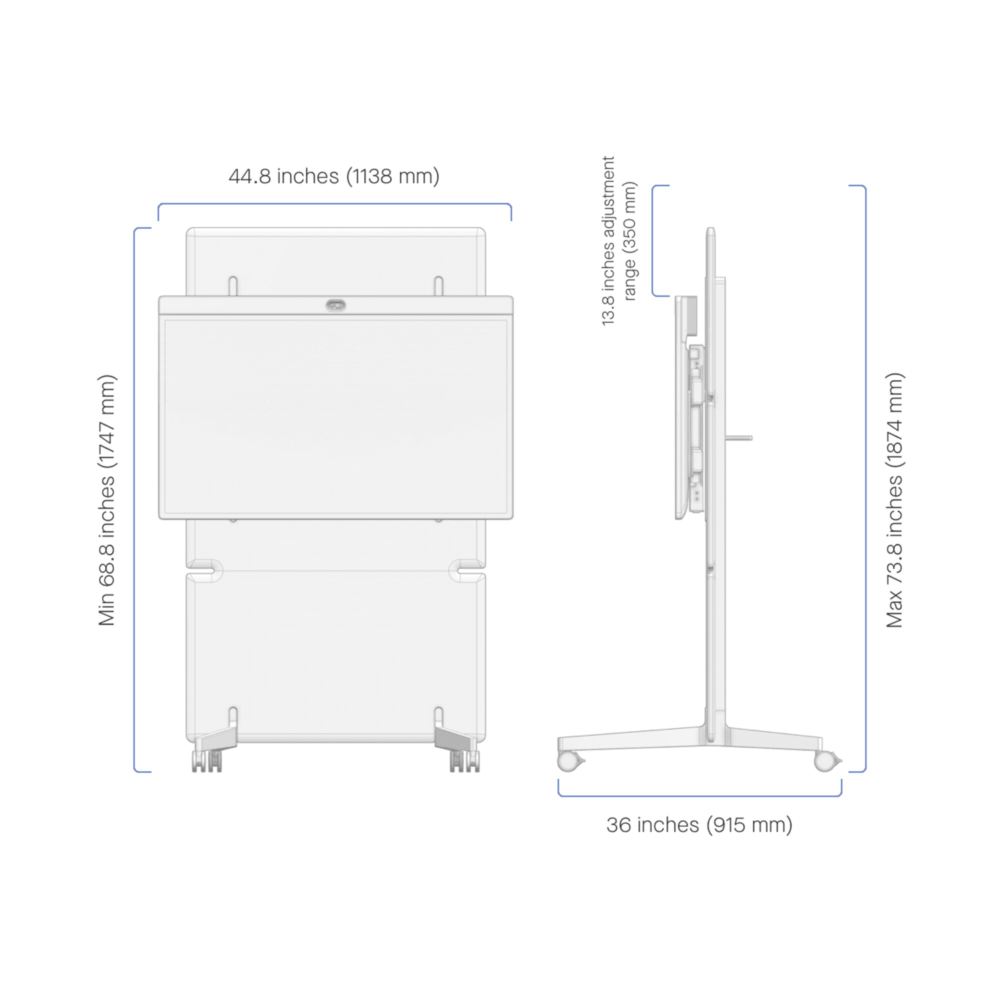 Neat Board 50 Adaptiv Floorstand -  Rollwagen für 50 Zoll Neat Board