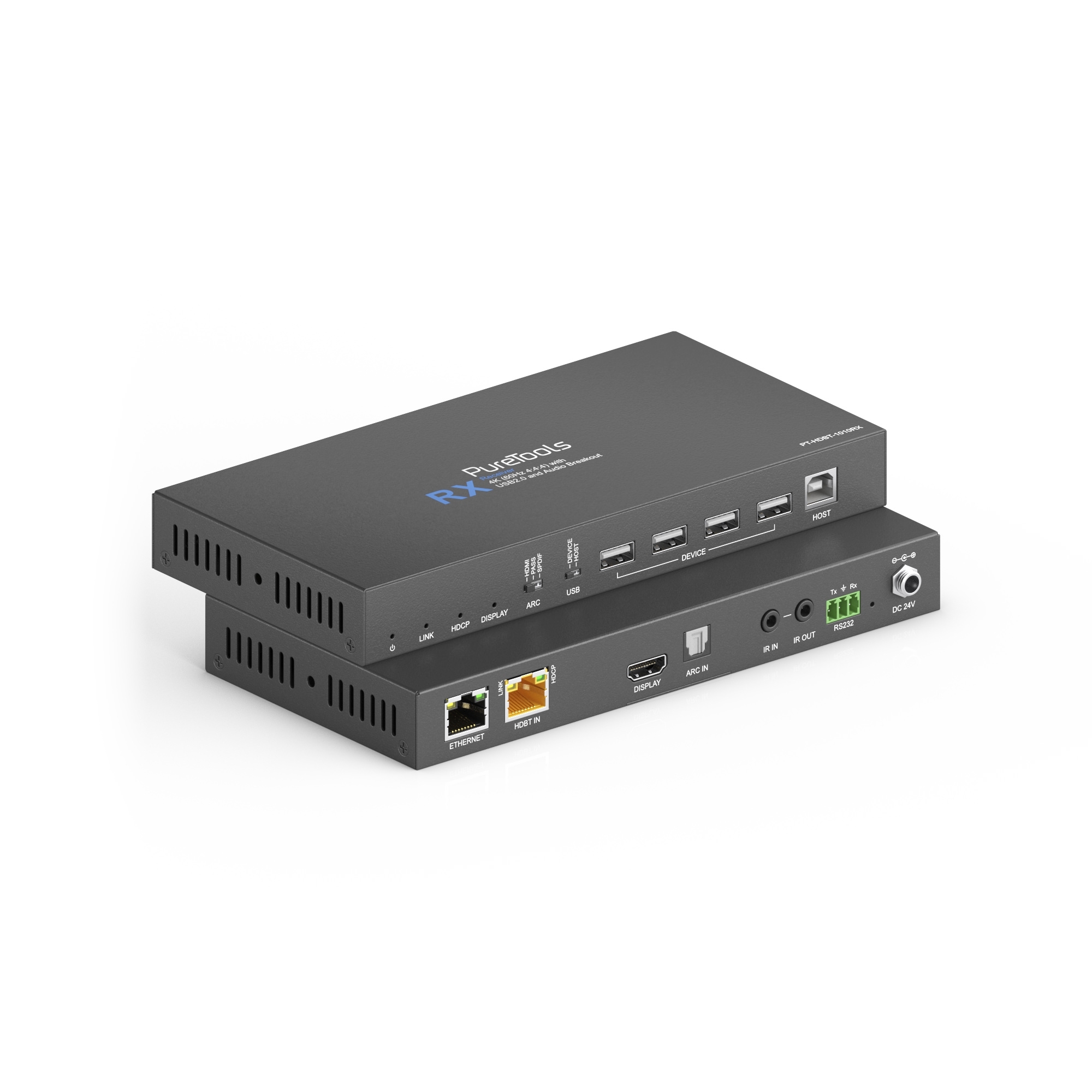 PureTools PT-HDBT-1010 - HDBaseT Extender Set - 4K (60Hz 4:4:4) - 80m 4K / 100m 4K (60Hz 4:2:0) - 18Gbps