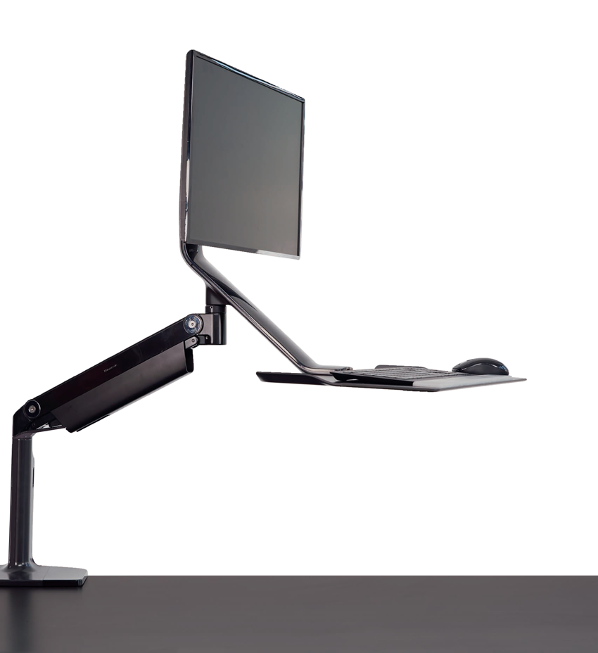Humanscale QSLBHC - QuickStand Lite Befestigungskit - Spannbefestigung f. Tisch + einstellbarer Tastatur- u. Monitorarm - Alu / Schwarz