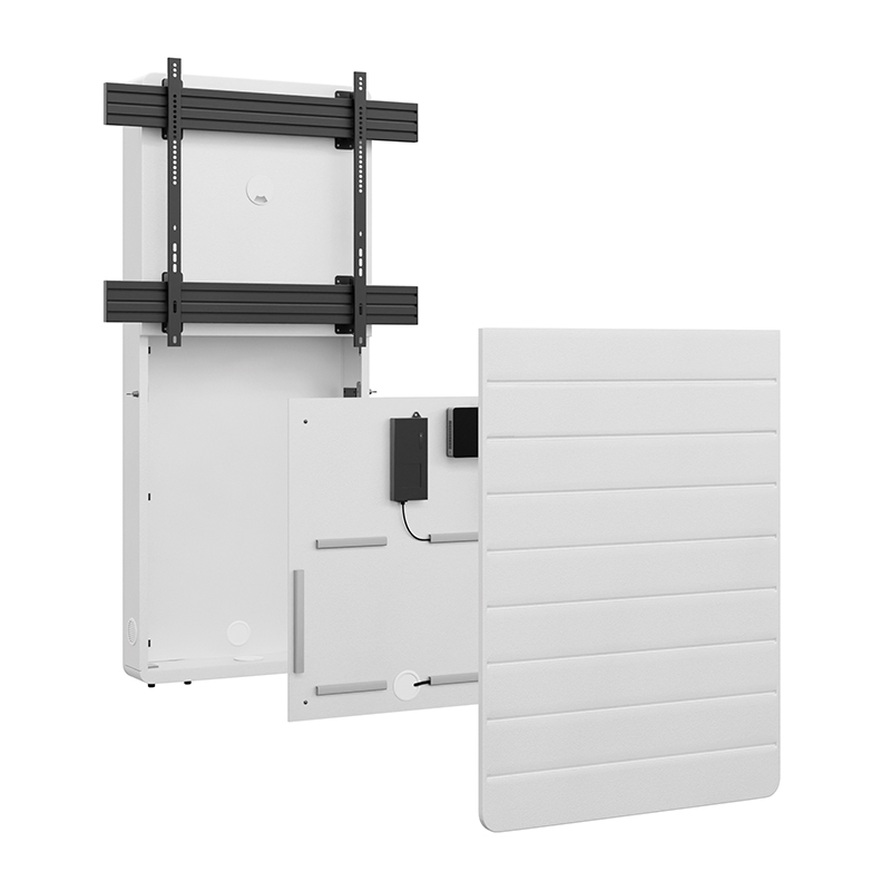 Hagor CON-Line® W - 75-86 Zoll - Boden-Wand-Montage - Medienstele mit fixer Displayhalterung - VESA 900x800mm - Landscape - Weiß
