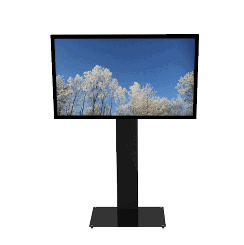 HI-ND FS0000-5001-02 Floorstand Glass - Universal Standfuß für 49 - 65 Zoll Display - Landscape/Portrait - Schwarz