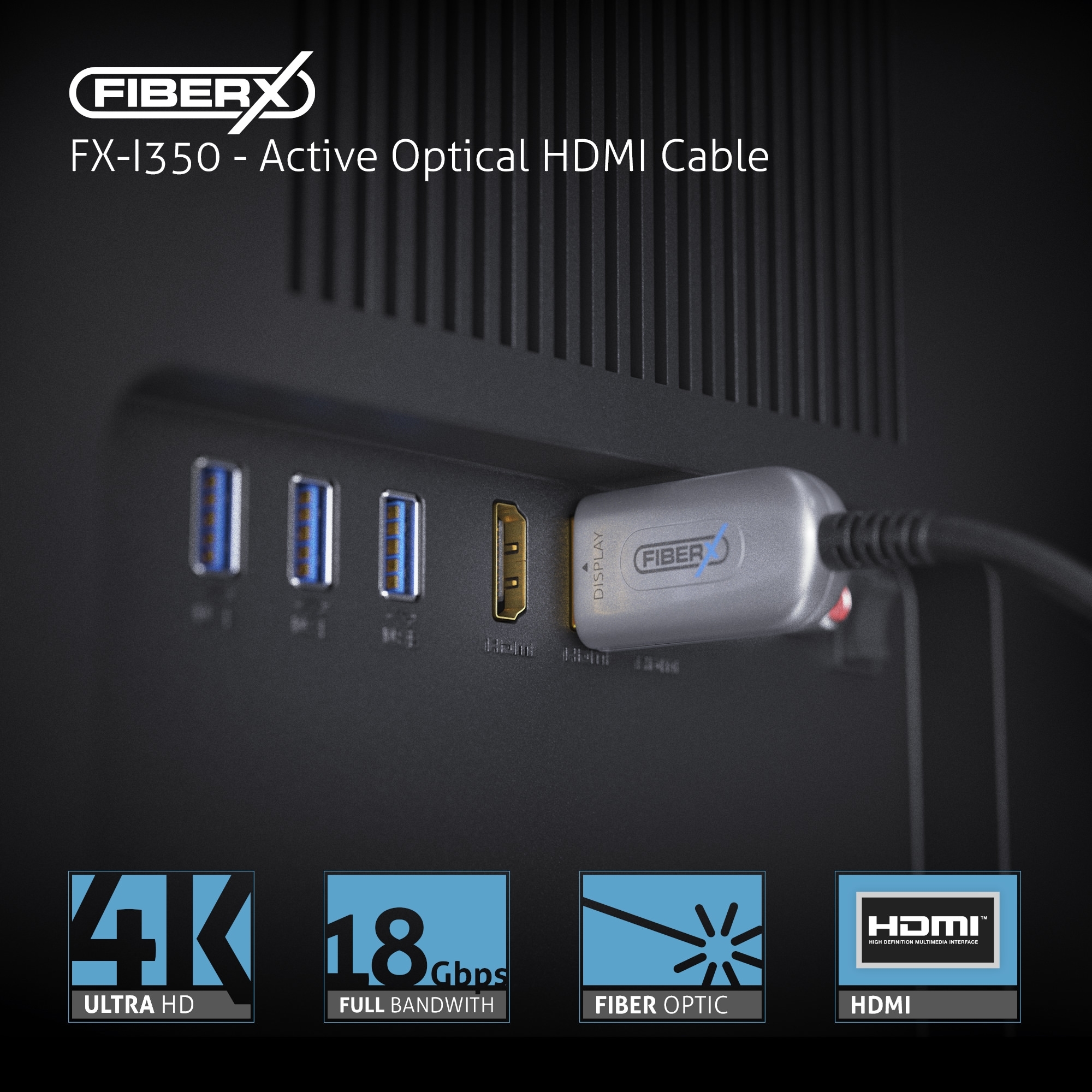 FiberX FX-I350-050 - HDMI 4K Glasfaser Extender Kabel - 50m