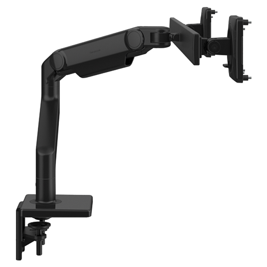 Humanscale M81NTNCBB2B - M8.1 monitor arm mounting kit - with standard desk clamp - for 2 displays - black