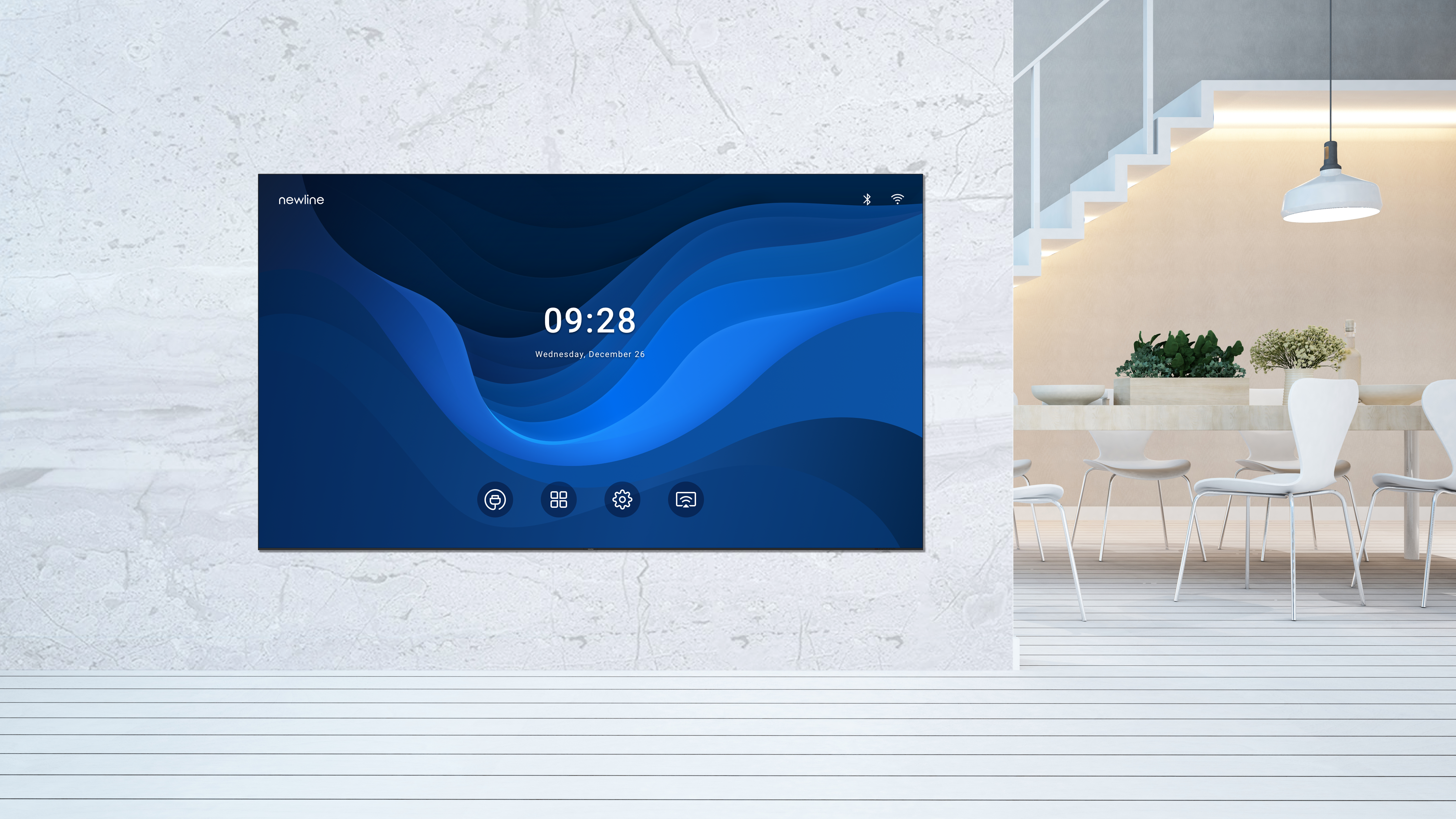 NewLine DV One+ DV-16324plus - 163 Zoll - 550 cd/m² - 1.875 mm PP - Full-HD - Android 13 - Direct View LED - All-in-One - Display