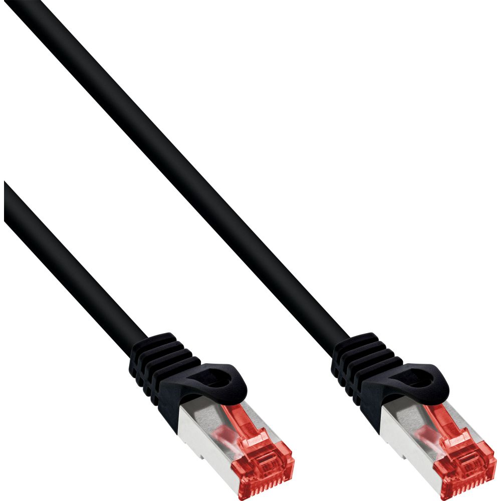 InLine patch cable Cat6 S/FTP (PiMf) - halogen-free - black 10m