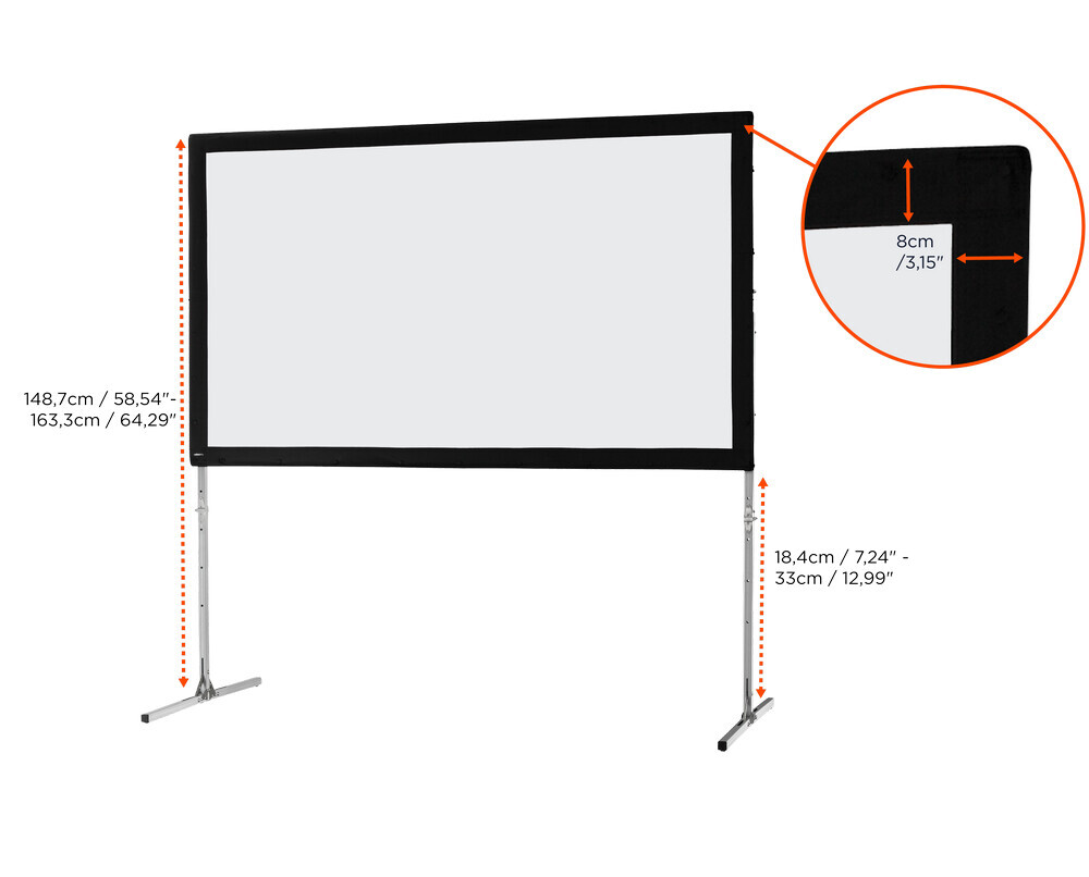 celexon folding frame screen Mobil Expert - 16:9 - BM 203 x 114 - front projection