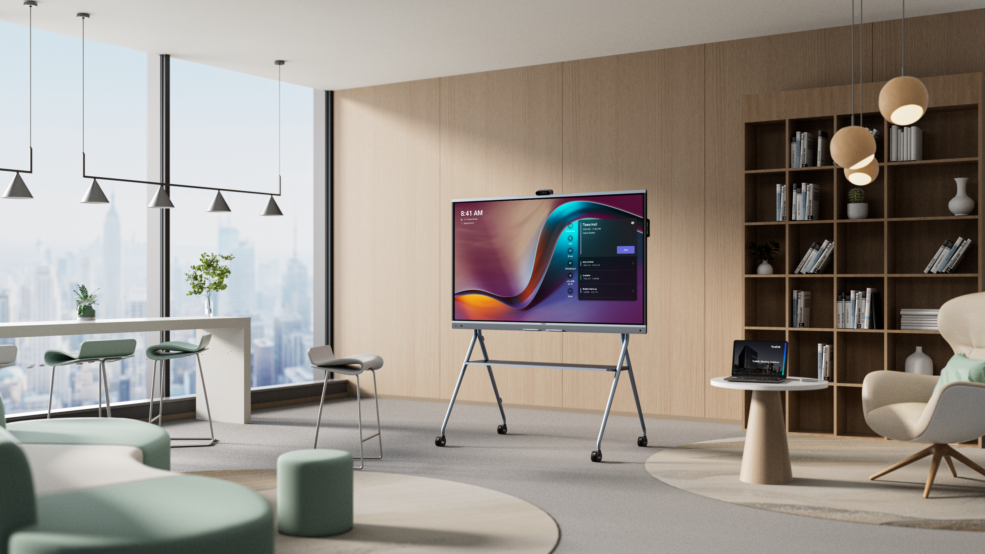 Yealink MeetingBoard 65 Pro - 65 inch - 400 cd/m² - 4K - Ultra-HD - 3840x2160 pixels - 20 point - All-in-One display - MS Teams and Zoom certified - Black