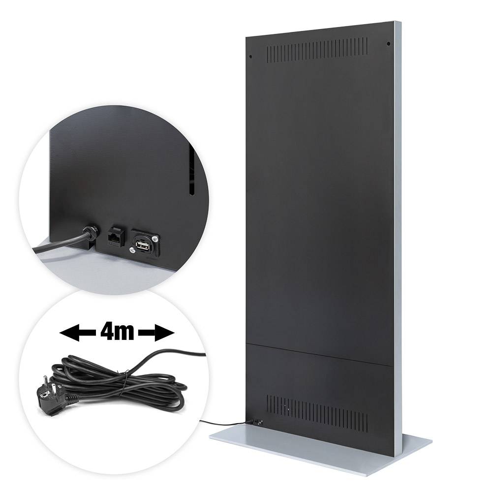 Digitale Infostele Slim - 65 Zoll - Samsung QM65C Zoll Signage Display - 500cd/m² - UHD - ohne Touch - Stele