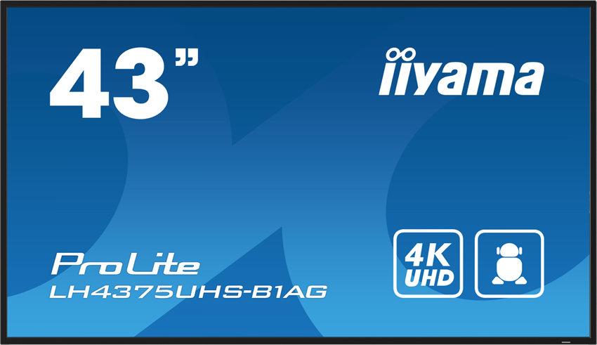 iiyama ProLite LH4375UHS-B1AG - 43 Zoll - 500 cd/m² - 4K - Ultra-HD - 3840x2160 Pixel - 24/7 - Android - Display - Schwarz