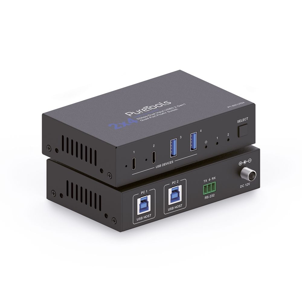 PureTools PT-SW-U324 - 2x4 USB 3.2 Gen1 Switch mit 5Gbps