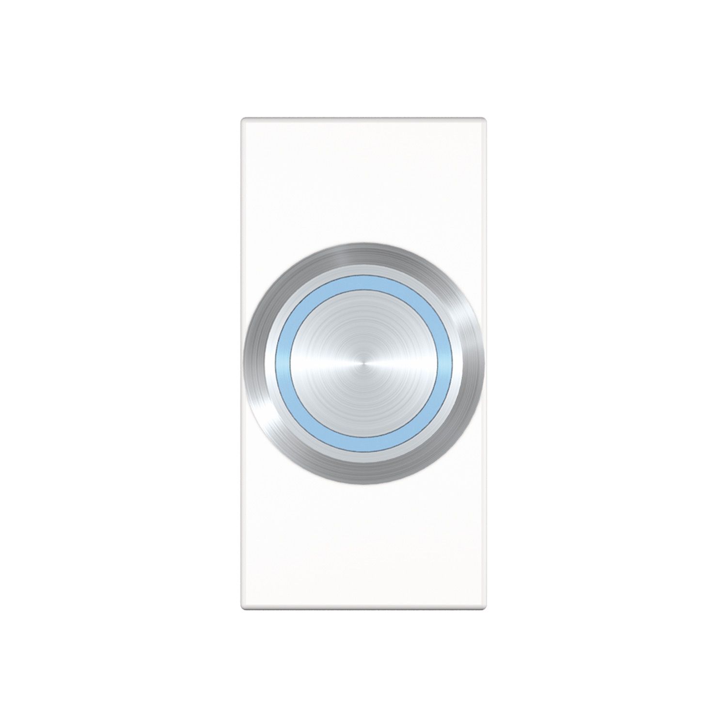 Kindermann Konnect flex 45 click Anschlussblende mit Push Taster LED - Halbblende - Weiß