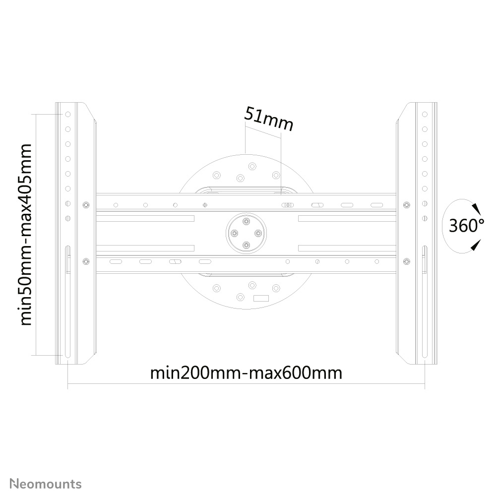 Neomounts LED-WR100BLACK - drehbare Wandhalterung - 37-75 Zoll - VESA 600x400mm - bis 50 kg - Schwarz