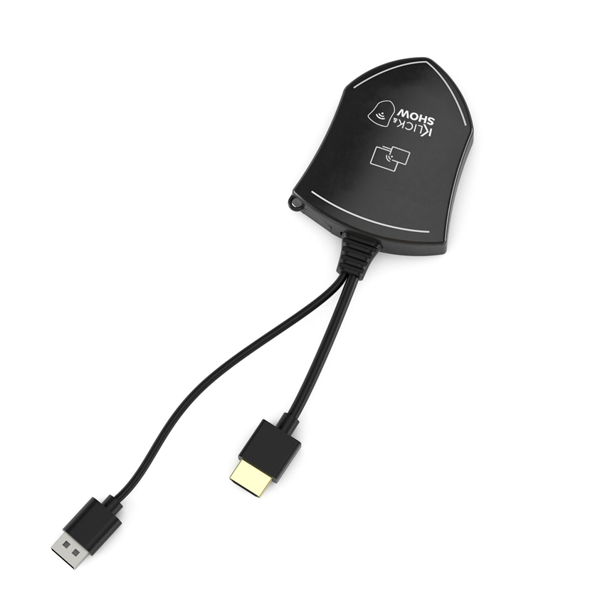 Kindermann KLICK+SHOW K-42H Kit - drahtloses Präsentationssystem mit 2 x HDMI Dongle mit zusätzl. USB-A Anschluss - BYOD