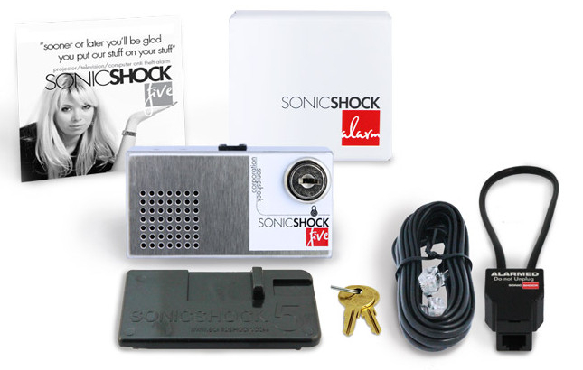 Sonic Shock 5 - elektronisches Diebstahlschutzsystem für Displays und Projektoren