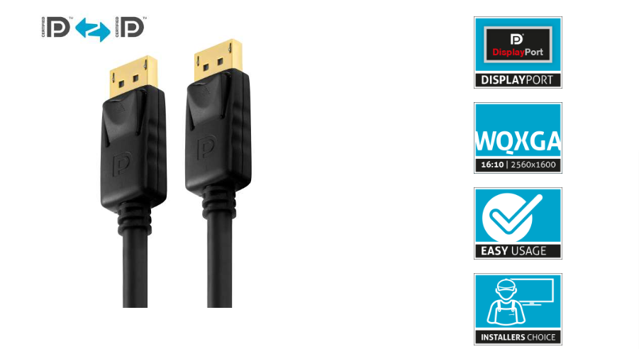 PureLink PI5000-300 - Zertifiziertes 2K DisplayPort Kabel - PureInstall - 30,0m - Schwarz