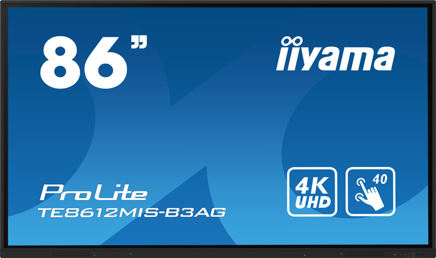 iiyama ProLite TE8612MIS-B3AG - 86 Zoll - 400 cd/m² - 4K - Ultra-HD - 3840x2160 Pixel - 40 Punkt - Touch Display - Schwarz