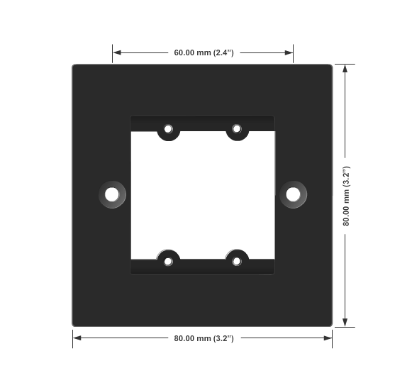 Kramer Frame-1G/BG(B) - Rahmen für Wall-Plate 1-fach - schwarz