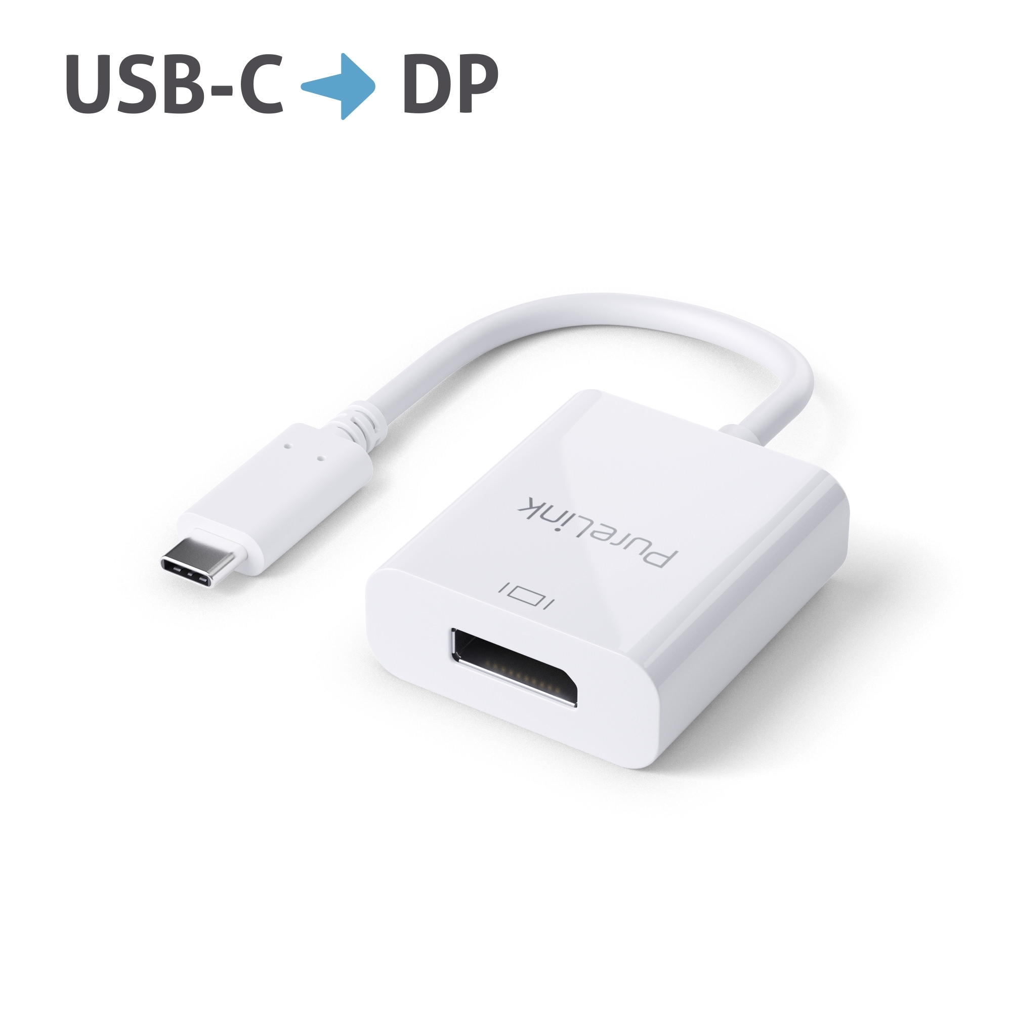 PureLink IS200 Premium 4K USB-C auf DisplayPort Adapter - 0,1m - Weiss